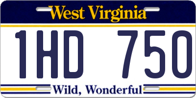 WV license plate 1HD750