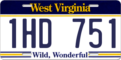 WV license plate 1HD751