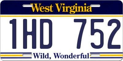 WV license plate 1HD752