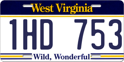 WV license plate 1HD753