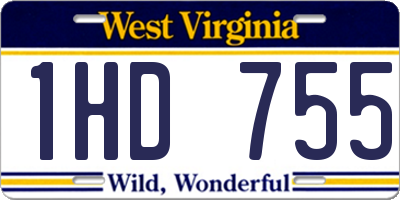 WV license plate 1HD755