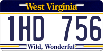 WV license plate 1HD756