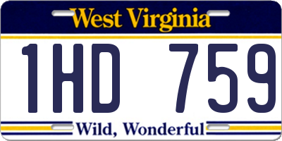 WV license plate 1HD759