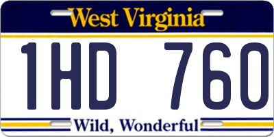 WV license plate 1HD760