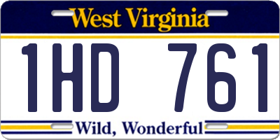 WV license plate 1HD761