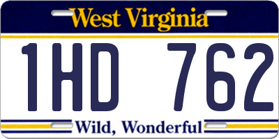 WV license plate 1HD762