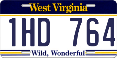 WV license plate 1HD764