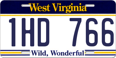 WV license plate 1HD766