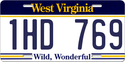 WV license plate 1HD769