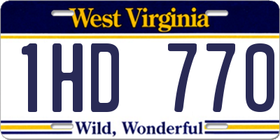 WV license plate 1HD770