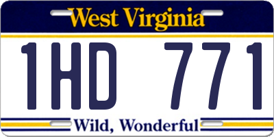 WV license plate 1HD771