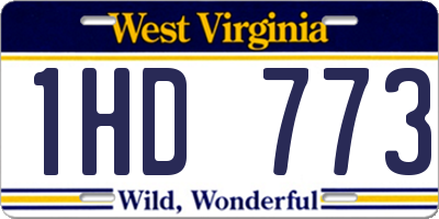 WV license plate 1HD773