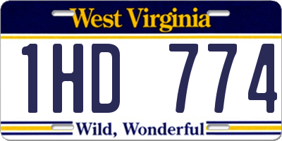 WV license plate 1HD774