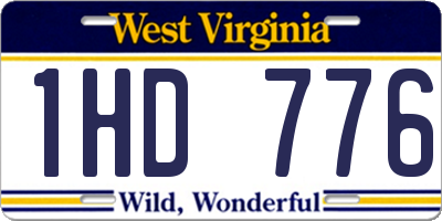 WV license plate 1HD776