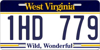 WV license plate 1HD779
