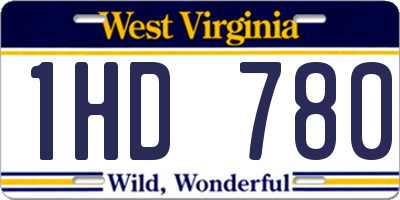 WV license plate 1HD780