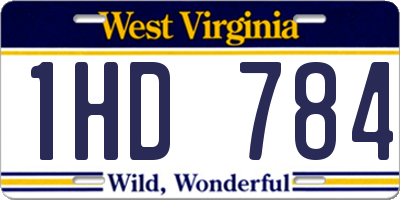 WV license plate 1HD784