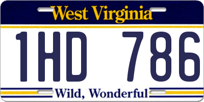 WV license plate 1HD786