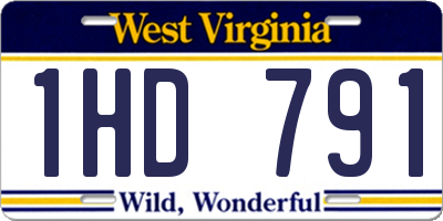 WV license plate 1HD791