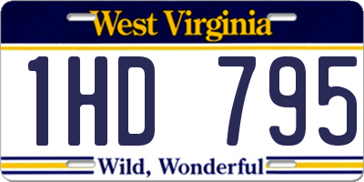 WV license plate 1HD795