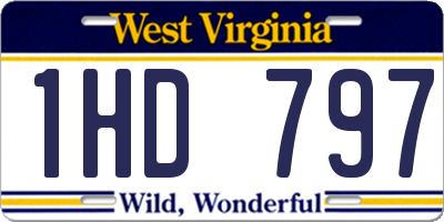 WV license plate 1HD797