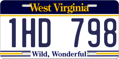 WV license plate 1HD798