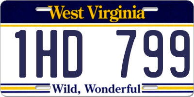 WV license plate 1HD799