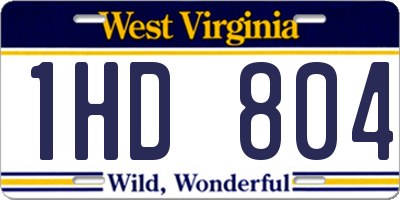 WV license plate 1HD804