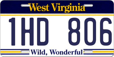 WV license plate 1HD806