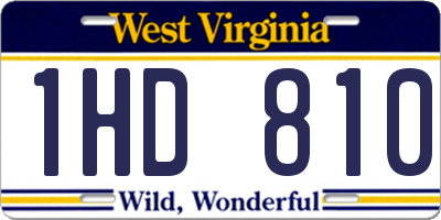 WV license plate 1HD810