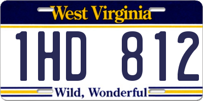 WV license plate 1HD812