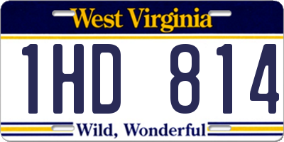 WV license plate 1HD814