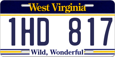 WV license plate 1HD817