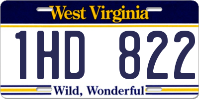 WV license plate 1HD822