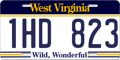 WV license plate 1HD823