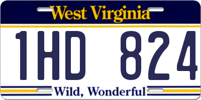 WV license plate 1HD824