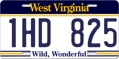WV license plate 1HD825
