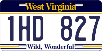 WV license plate 1HD827