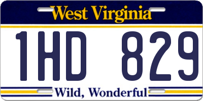 WV license plate 1HD829