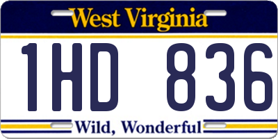 WV license plate 1HD836