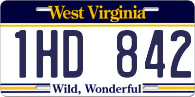WV license plate 1HD842