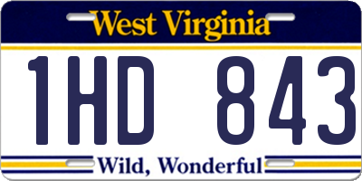 WV license plate 1HD843