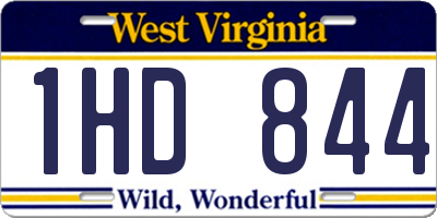 WV license plate 1HD844