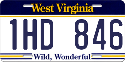 WV license plate 1HD846