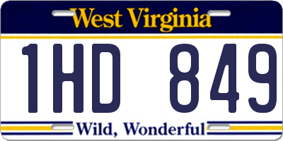 WV license plate 1HD849