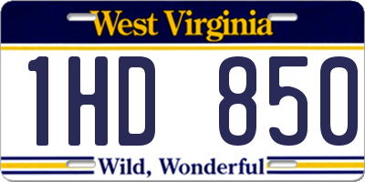 WV license plate 1HD850