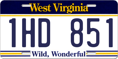 WV license plate 1HD851