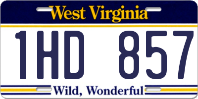 WV license plate 1HD857
