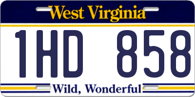 WV license plate 1HD858