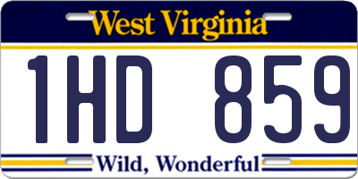 WV license plate 1HD859